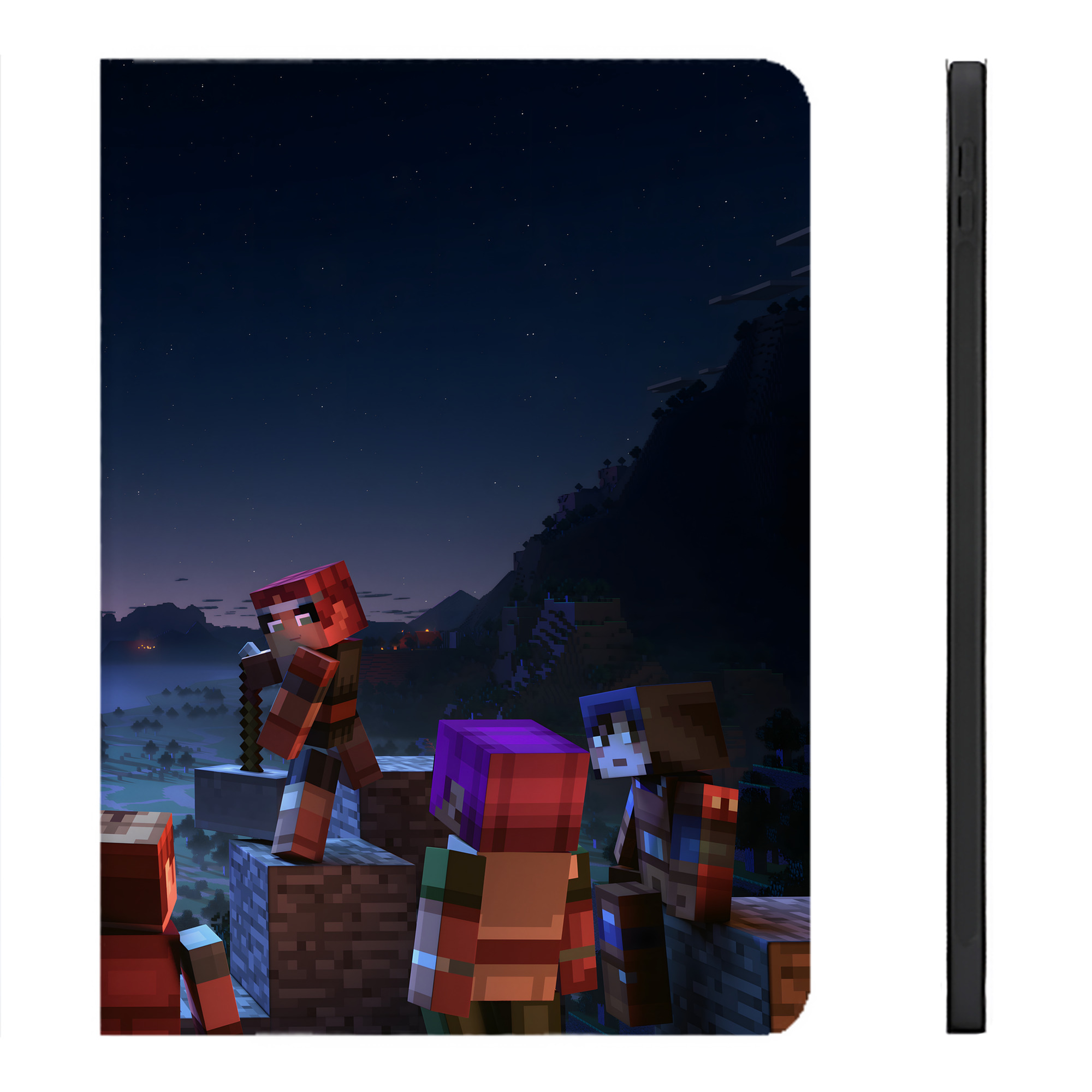 （画像用） マインクラフト ブロックの世界 Minecraft MC Block world IPadケース ペンホルダー付き ブックスタイルデザイン